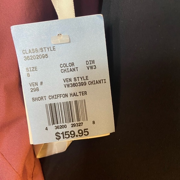 David’s Bridal Short Chiffon Halter Dress in Chiant Size 8 - Picture 11 of 14